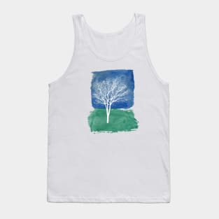 White Tree Watercolor Painting Tank Top
